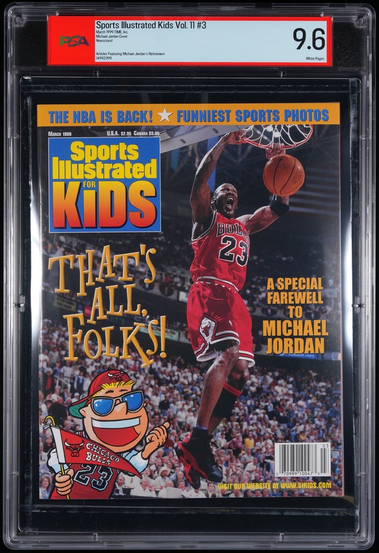 March 1999 Sports Illustrated Kids Michael Jordan PSA 9.6 Newsstand Magazine (1 of 4)