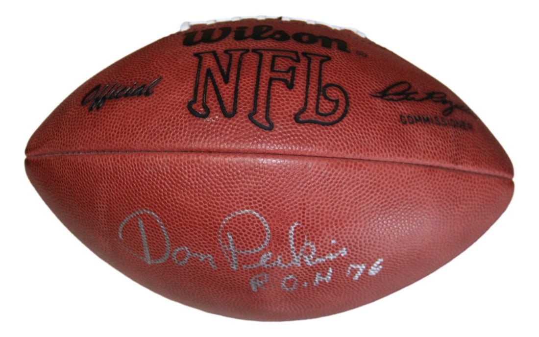 Beckett Authenticated Don Perkins Dallas Cowboys Leather Football (1 of 2)