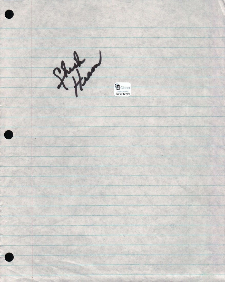 Chick Hearn Autographed 8x10 Notebook Page With Global Authentics COA (1 of 2)
