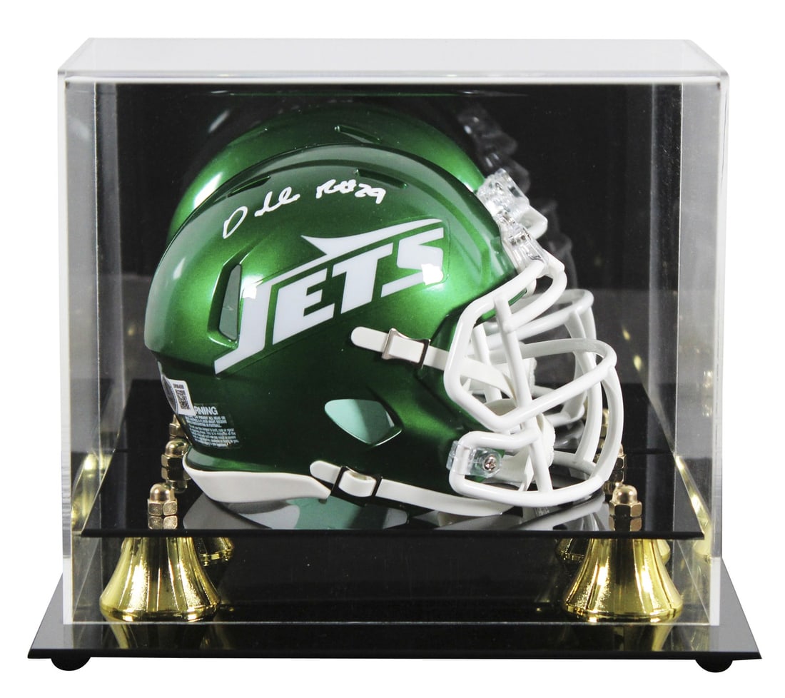 Darrelle Revis Signed Mini Helmet with Case New York Jets BAS Authenticated: Darrelle Revis Signed Mini Helmet with Case New York Jets BAS Authenticated Celebrate your fandom with this authentic signed Speed Mini Helmet of Darrelle Revis, star player of the New York Jets. This
