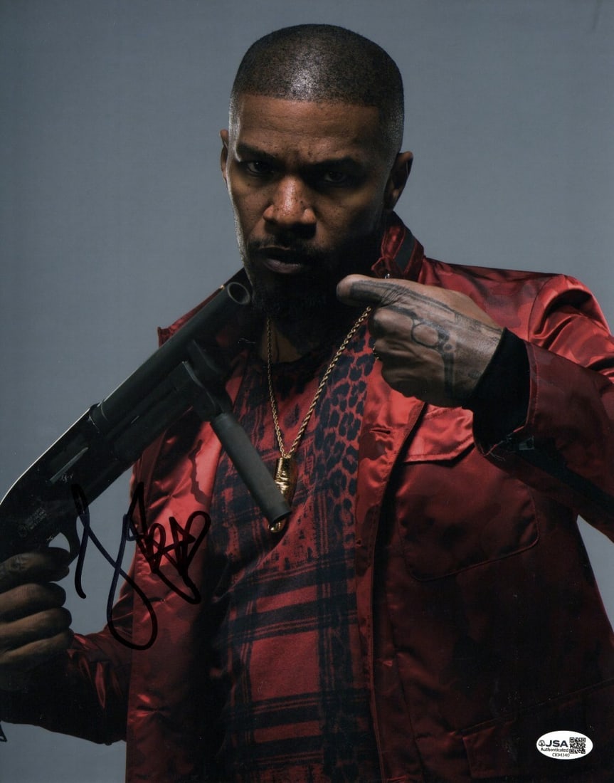 Jamie Foxx JSA Authenticated Signed 11x14 Photograph Baby Driver Bats (1 of 2)
