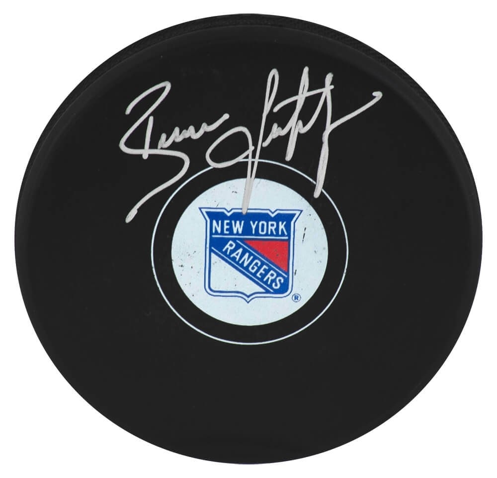 Brian Leetch Signed New York Rangers Hockey Puck with COA (1 of 1)