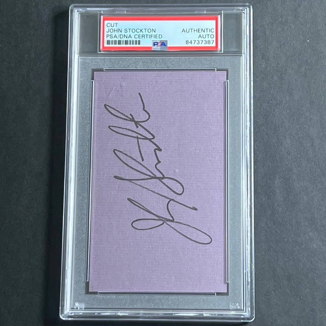 John Stockton Autographed Cut Signature PSA/DNA Utah Jazz (1 of 2)