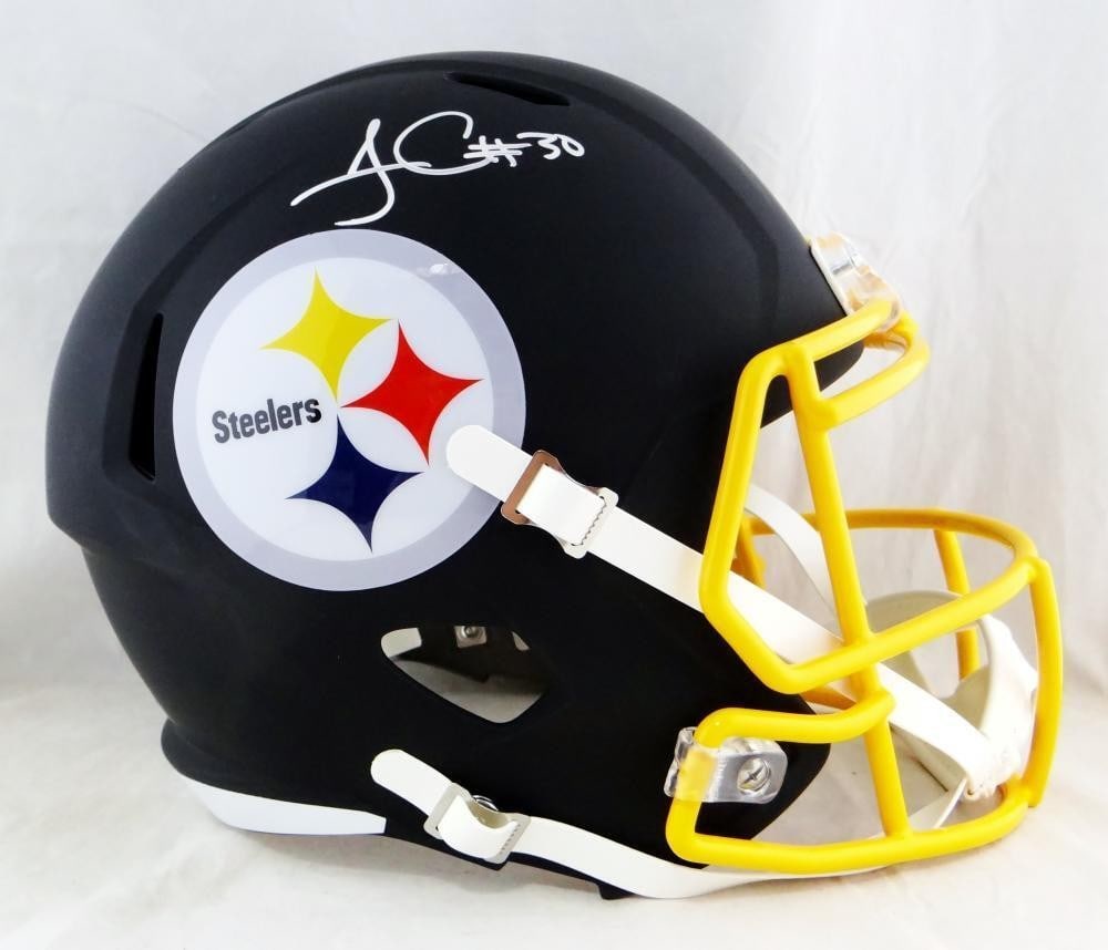 Steelers Full Size Flat Black Helmet Signed by James Conner Beckett Authenticated (1 of 6)