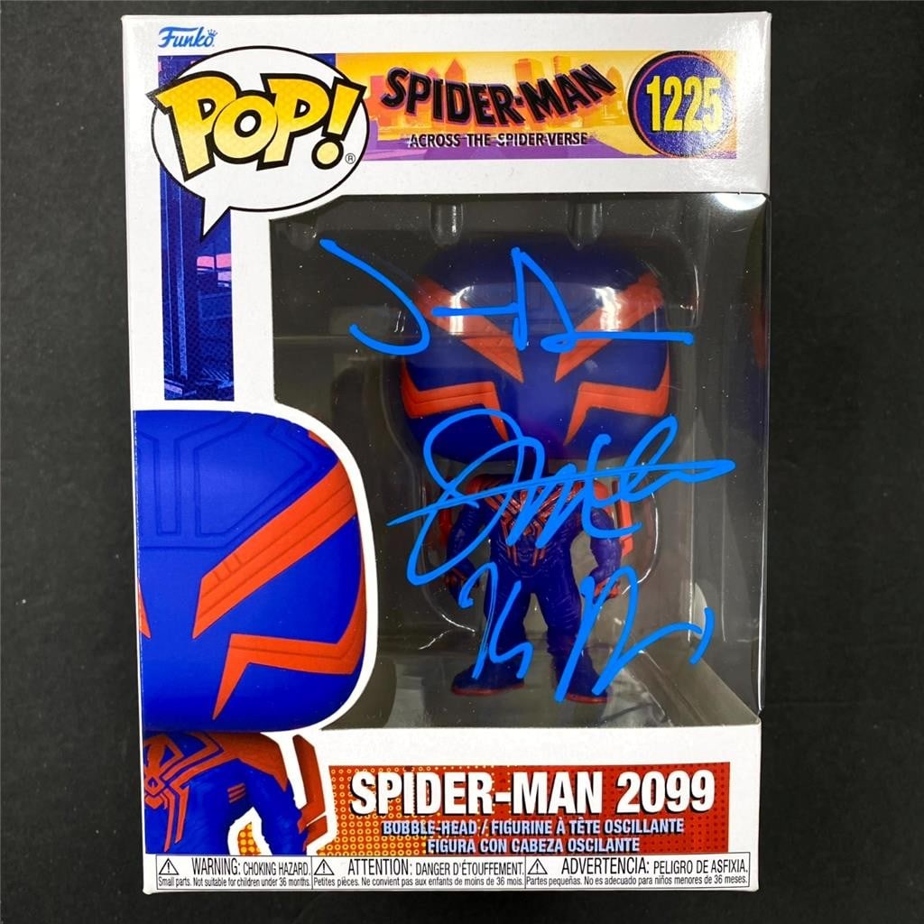 Signed Spider-Man Funko Pop by Powers Dos Santos Thompson JSA: Signed Spider-Man Funko Pop by Powers Dos Santos Thompson JSA This Spider-Man Funko Pop collectible is hand-signed by artists Powers, J. Dos Santos, and Thompson. The autographs are authenticated by J