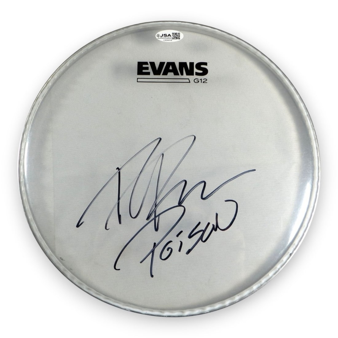 Rikki Rockett signed Poison 10 inch drumhead JSA (1 of 3)