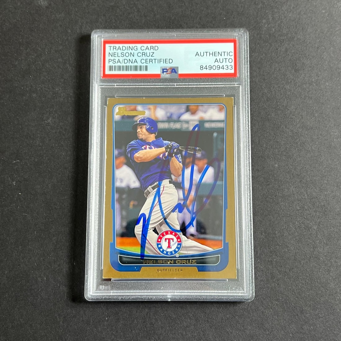 2012 Bowman #10 Nelson Cruz Signed Card PSA/DNA Authenticated: 2012 Bowman #10 Nelson Cruz Signed Card PSA/DNA Authenticated This listing features a 2012 Bowman #10 baseball card signed by Nelson Cruz, a celebrated player known for his time with the Texas Rangers