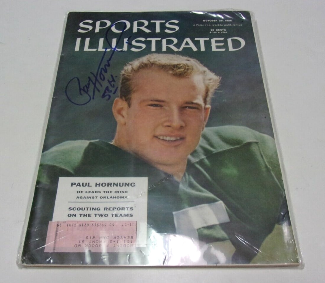 Paul Hornung Signed Sports Illustrated Magazine with COA Green Bay Packers HOF: Paul Hornung Signed Sports Illustrated Magazine with COA Green Bay Packers HOF This is an original Sports Illustrated magazine featuring Paul Hornung of the Green Bay Packers. The magazine is signed a