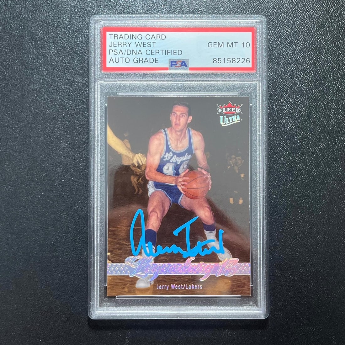 2007-08 Fleer Ultra Jerry West Signed Card AUTO 10 PSA/DNA: 2007-08 Fleer Ultra Jerry West Signed Card AUTO 10 PSA/DNA This listing features a 2007-08 Fleer Ultra Legendary #255 card signed by Jerry West. The autograph has been authenticated and graded a 10 by