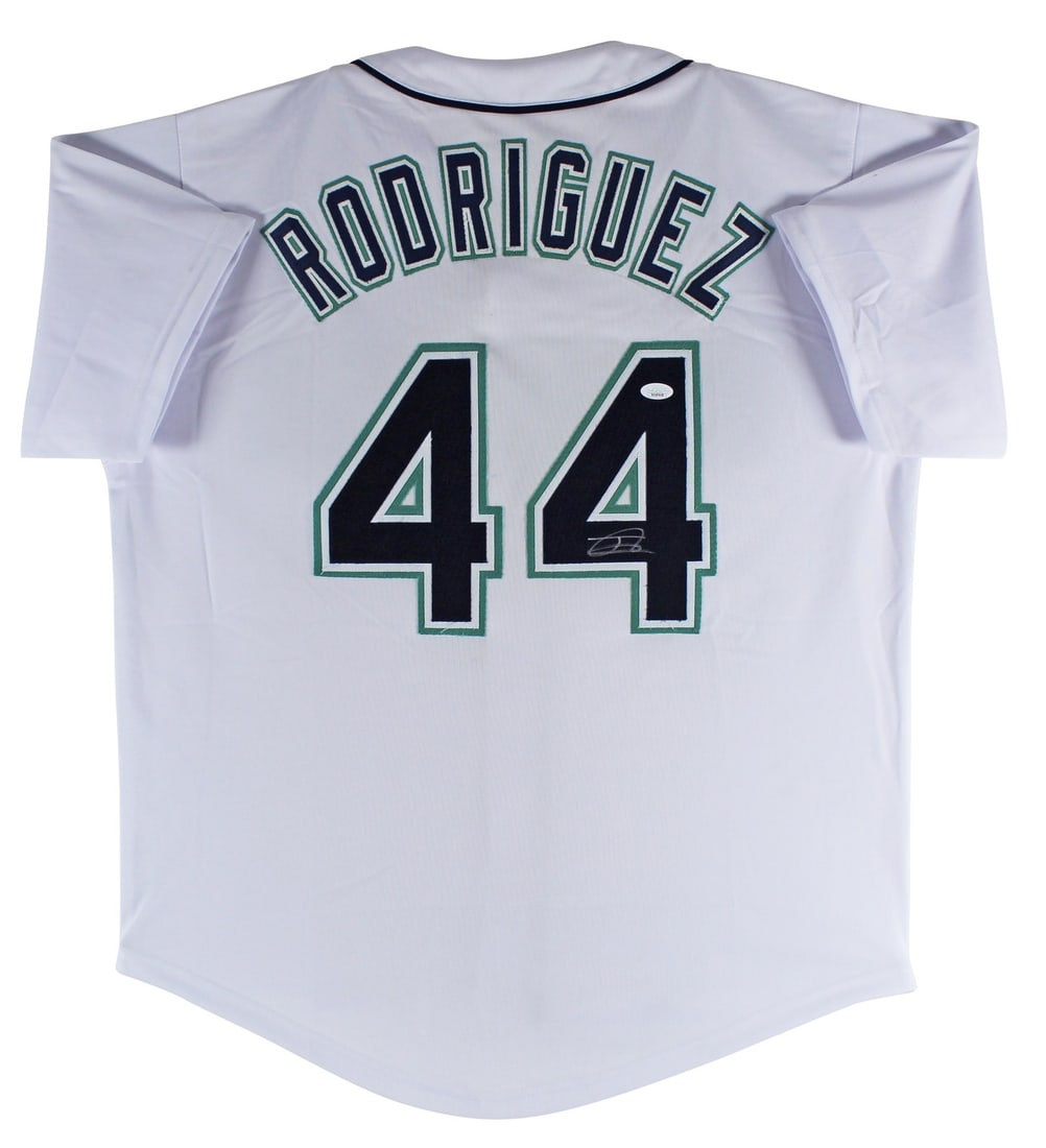 Julio Rodriguez Signed Seattle Mariners Pro Style Jersey JSA Certified: Julio Rodriguez Signed Seattle Mariners Pro Style Jersey JSA Certified This authentic white pro style jersey has been personally signed by Julio Rodriguez, star player of the Seattle Mariners. It feat