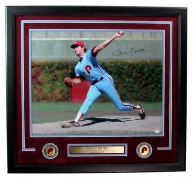 Framed 16x20 Steve Carlton Phillies Photo PSA DNA Autographed (1 of 5)