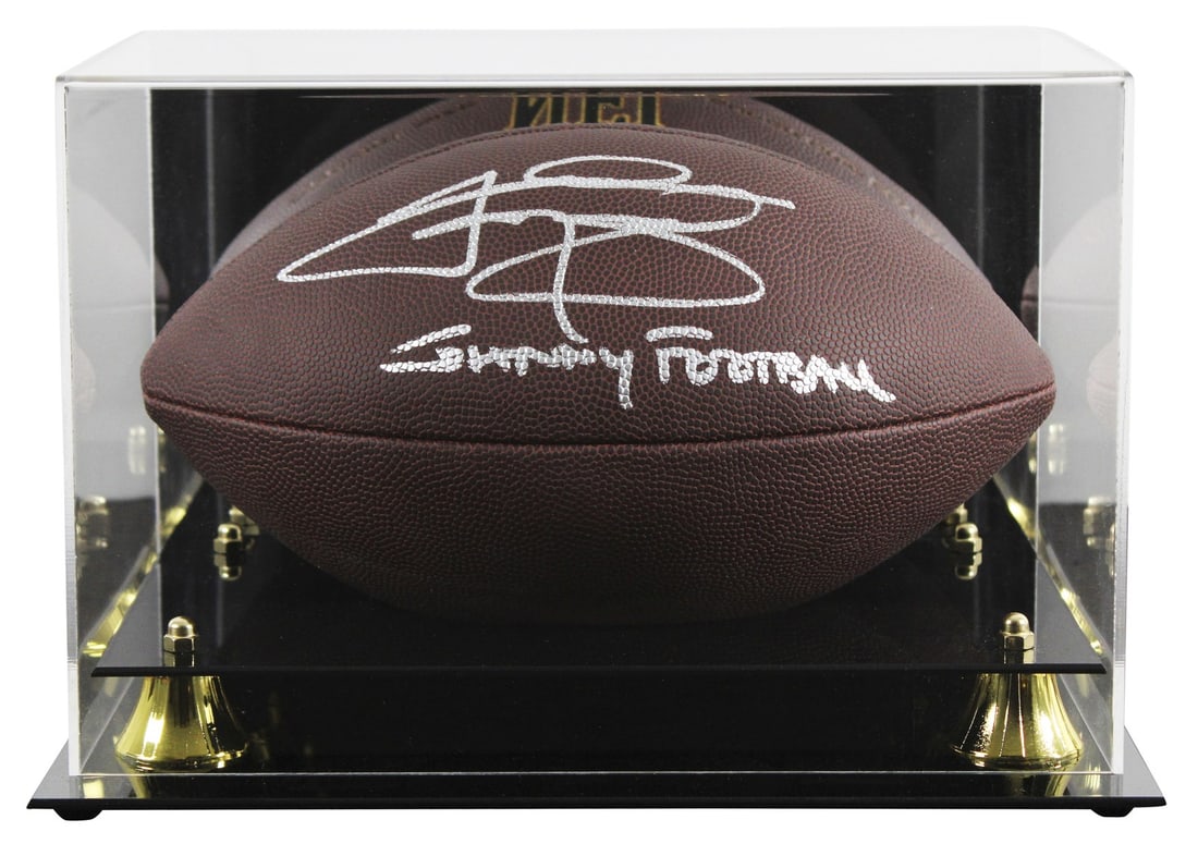 Johnny Manziel Autographed Texas A&M Football With Display Case BAS Witnessed (1 of 5)
