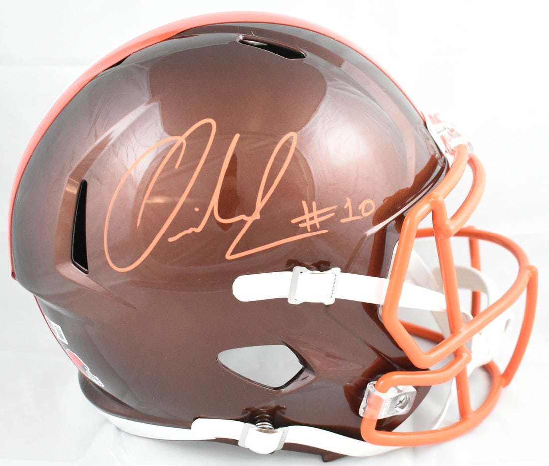 Cleveland Browns Flash Speed Full Size Helmet Signed by Quinshon Judkins Beckett Holo (1 of 5)
