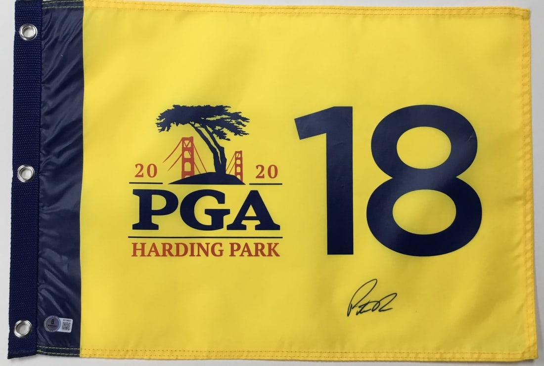 Patrick Reed Signed 2020 PGA Harding Park Pin Flag Beckett Authenticated (1 of 4)