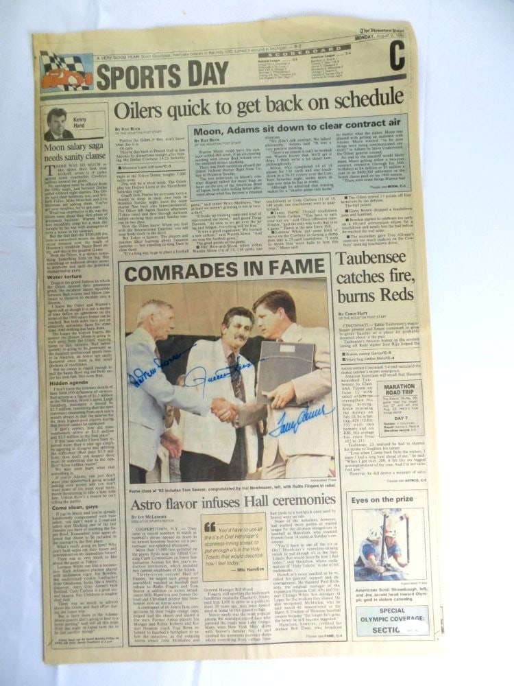 Autographed Newspaper Article Signed by Seaver Fingers Newhouser JSA Authenticated (1 of 4)