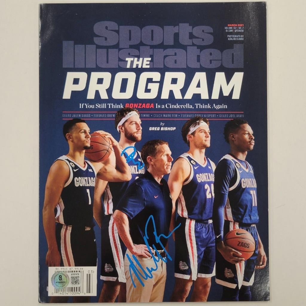 Gonzaga Basketball Sports Illustrated Magazine Signed by Mark Few and Drew Timme BAS (1 of 3)
