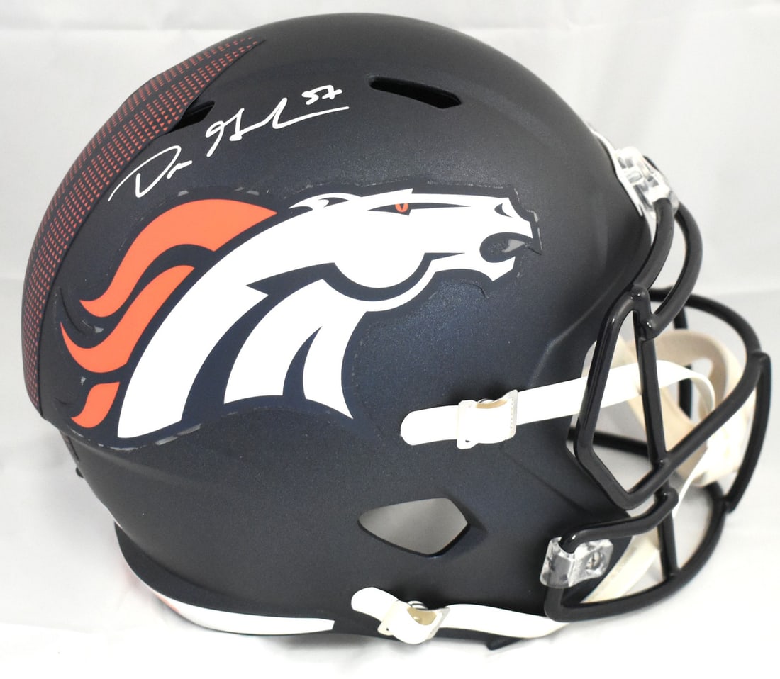 Denver Broncos Full Size Speed Helmet Signed by Dre Greenlaw Beckett W Holo (1 of 5)