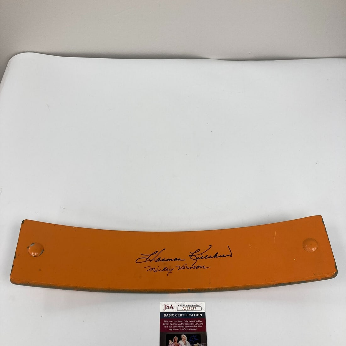 Harmon Killebrew Mickey Vernon Signed Griffith Stadium Seatback JSA Authenticated (1 of 5)