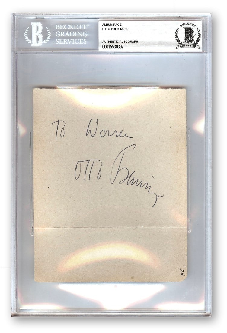 Otto Preminger Authentic Signed Cut with Beckett Authentication Slab (1 of 1)