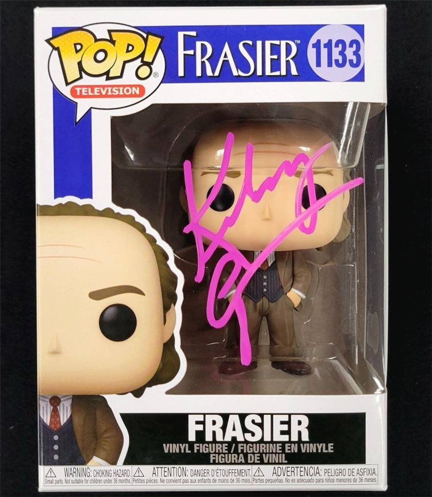 Kelsey Grammer Signed Frasier Funko Pop 1133 Beckett Authenticated: Kelsey Grammer Signed Frasier Funko Pop 1133 Beckett Authenticated This collectible Funko Pop! figure features Kelsey Grammer's signature, making it a unique item for any fan of the show 'Frasier.' Au