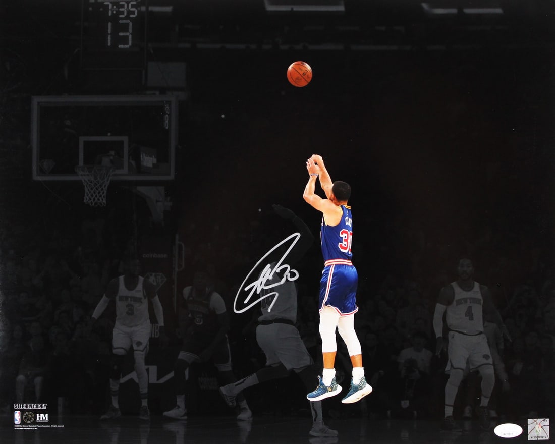 Stephen Curry Signed 16x20 Shooting Photo Golden State Warriors JSA COA: Stephen Curry Signed 16x20 Shooting Photo Golden State Warriors JSA COA This stunning 16x20 horizontal photo captures Stephen Curry in action, showcasing his exceptional shooting skills. Personally si