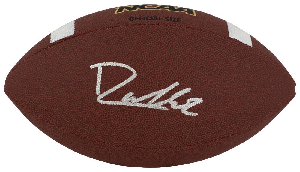 Wilson NCAA Football autographed by Drew Allar: Wilson NCAA Football autographed by Drew Allar This is a Wilson NCAA full size football signed by Drew Allar, quarterback for the Penn State Nittany Lions. The football is an original item and comes w