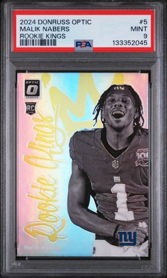 PSA 9 Rookie Kings Malik Nabers 2024 Donruss Optic Football Card #5 (1 of 2)