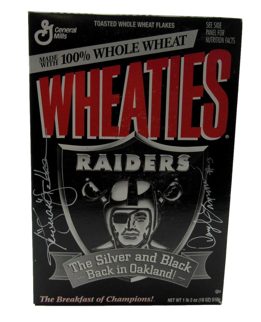 Wheaties Cereal Box Signed by Ken Stabler and Daryle Lamonica JSA Authenticated (1 of 10)