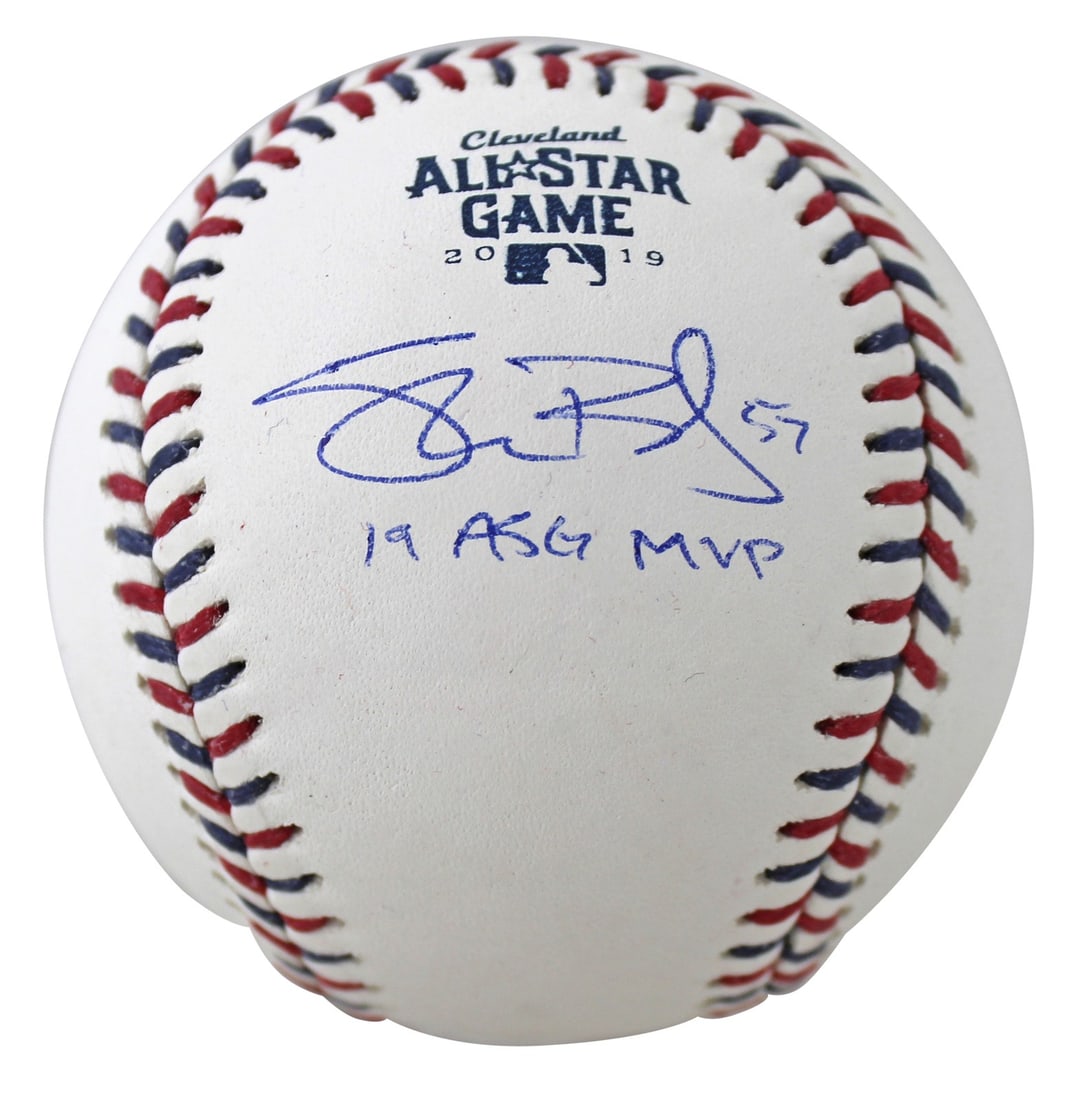 Shane Bieber Signed 2019 ASG Logo Baseball 19 ASG MVP BAS Witnessed: Shane Bieber Signed 2019 ASG Logo Baseball 19 ASG MVP BAS Witnessed This autographed 2019 All-Star Game Logo Oml baseball features the inscription "19 ASG MVP" and has been personally signed by Shane 