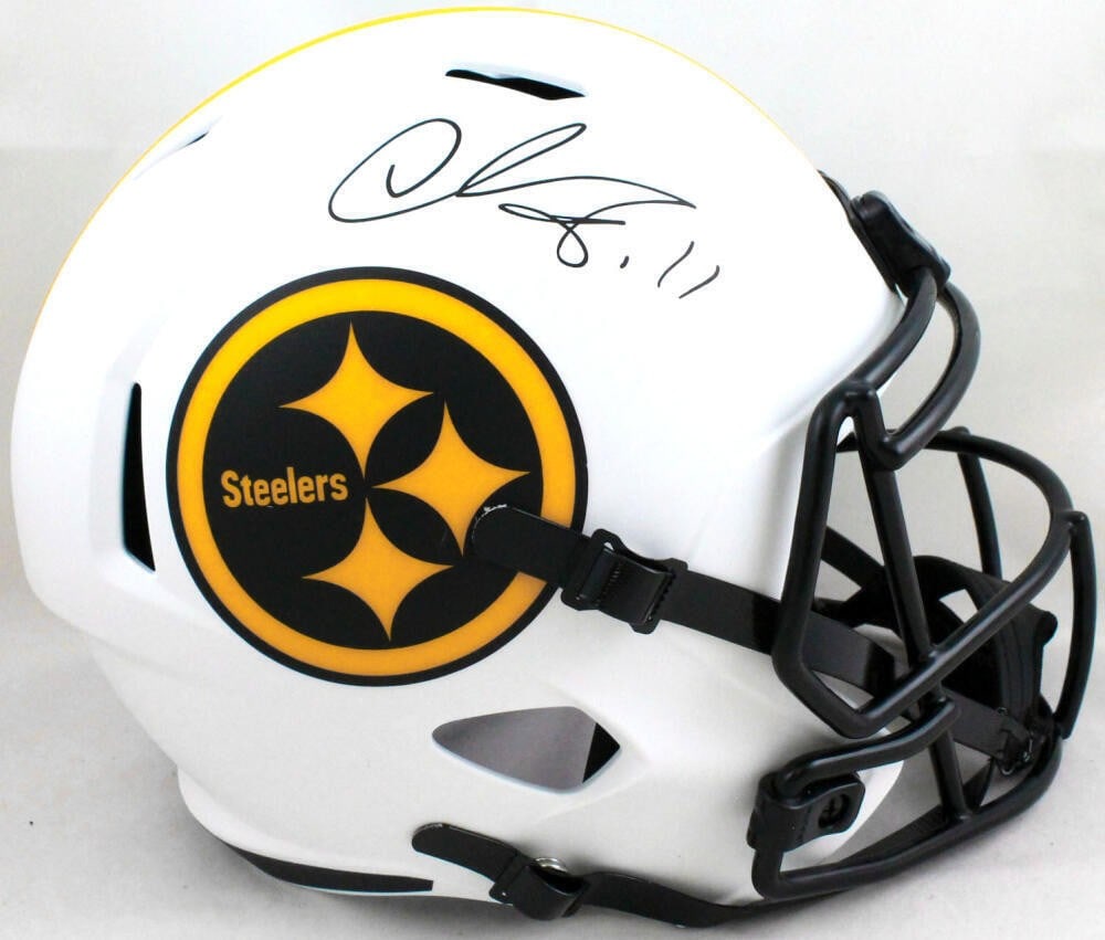 Chase Claypool Signed Pittsburgh Steelers Lunar Full Size Helmet Beckett Authenticated: Chase Claypool Signed Pittsburgh Steelers Lunar Full Size Helmet Beckett Authenticated This is an original Pittsburgh Steelers full size helmet signed by star player Chase Claypool. The helmet comes w