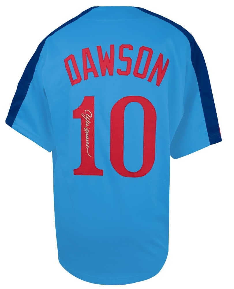 Andre Dawson Signed Montreal Expos Baby Blue Jersey with COA: Andre Dawson Signed Montreal Expos Baby Blue Jersey with COA Celebrate the legacy of baseball with this Andre Dawson signed baby blue throwback custom baseball jersey. This original jersey features th