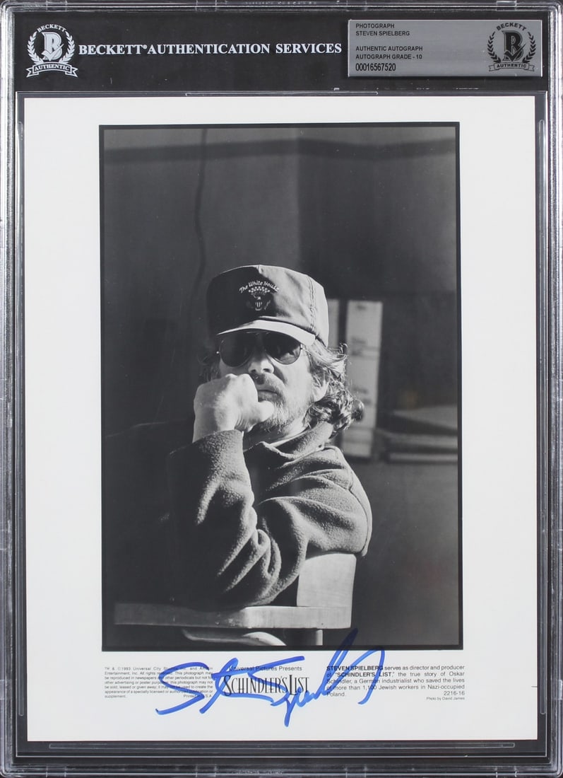 Stephen Spielberg Signed Schindler's List 8x10 Photo Beckett Slabbed Gem Mint 10 (1 of 5)