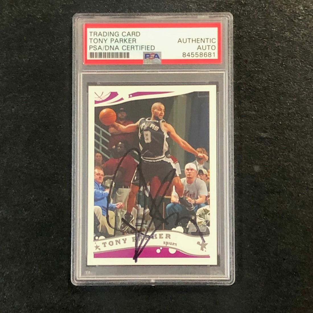 2005-06 Topps #122 Tony Parker Autographed Card PSA/DNA Spurs: 2005-06 Topps #122 Tony Parker Autographed Card PSA/DNA Spurs This is a 2005-06 Topps #122 basketball card autographed by Tony Parker, a celebrated player for the San Antonio Spurs. The signature has 