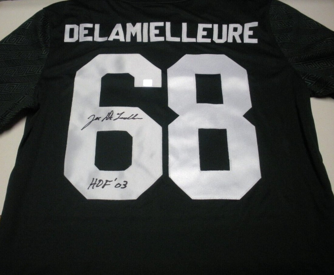 Nike Michigan State Jersey Joe Delamielleure Autographed With COA: Nike Michigan State Jersey Joe Delamielleure Autographed With COA This is an official licensed Nike Michigan State jersey signed by Joe DeLamielleure. The jersey comes with a certificate of authentici