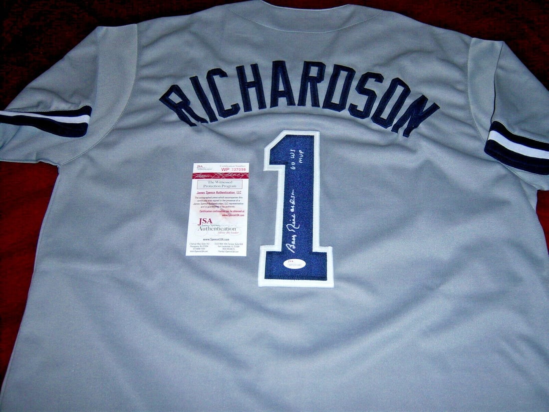 Signed Bobby Richardson Yankees Jersey with JSA COA 1960 World Series MVP (1 of 2)