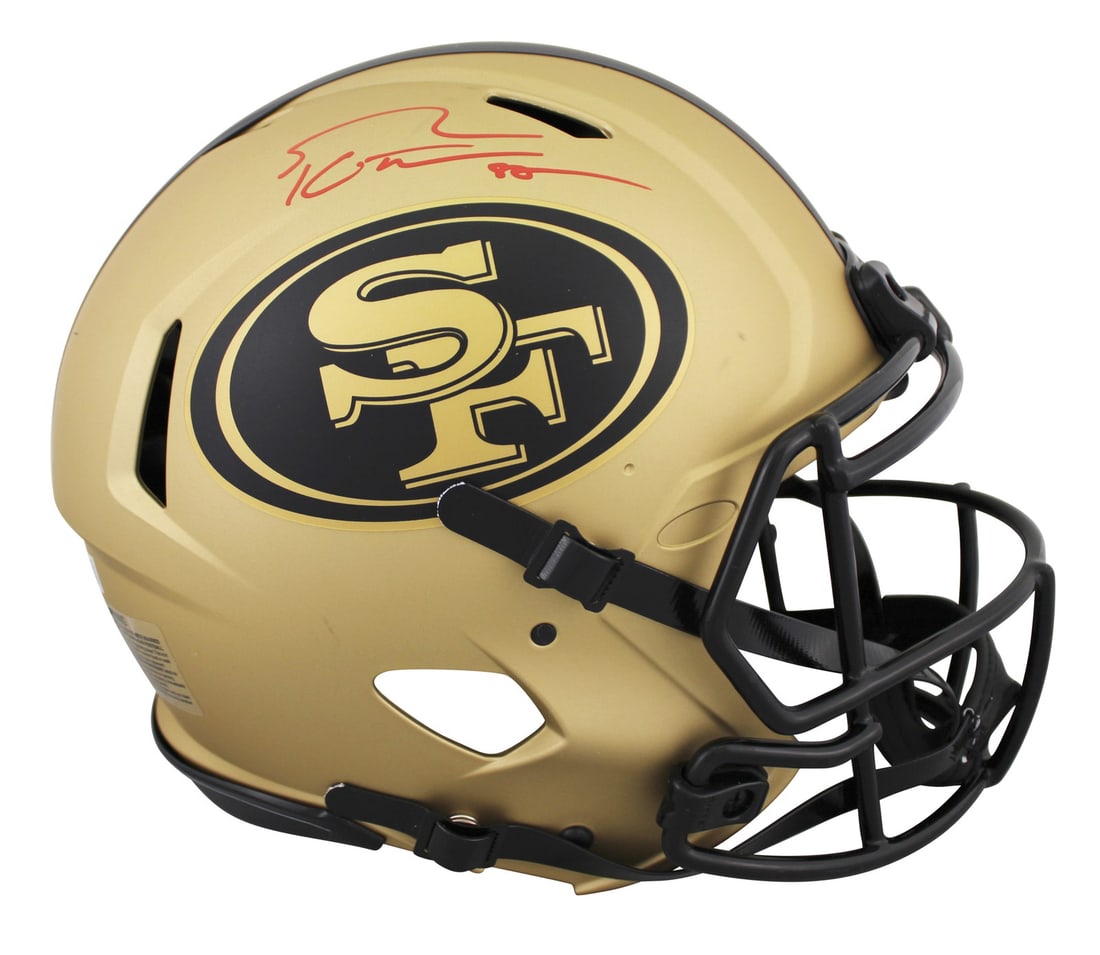 George Kittle Signed San Francisco 49ers Full Size Rave Helmet BAS Authenticated: George Kittle Signed San Francisco 49ers Full Size Rave Helmet BAS Authenticated This authentic full-size Speed Proline helmet has been personally signed by George Kittle, tight end for the San Franci