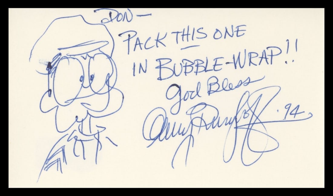 Gary Burghoff Signed 3x5 Index Card With Sketch Beckett Authenticated M*A*S*H: Gary Burghoff Signed 3x5 Index Card With Sketch Beckett Authenticated M*A*S*H This 3x5 index card features a personal inscription and sketch, hand-signed by Gary Burghoff from M*A*S*H. The autograph i
