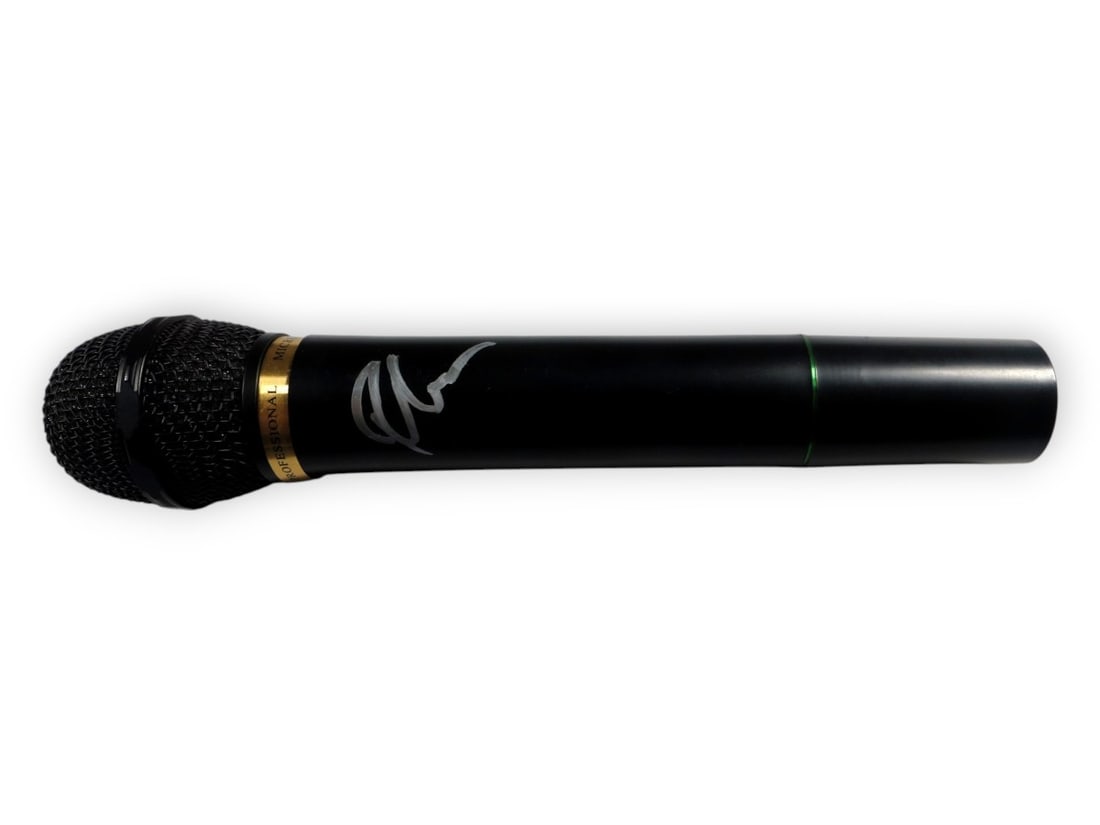 Microphone Signed by Ricky Gervais with JSA Authentication: Microphone Signed by Ricky Gervais with JSA Authentication This microphone has been autographed by Ricky Gervais, the renowned stand-up legend and star of The Office. The signature has been authentica