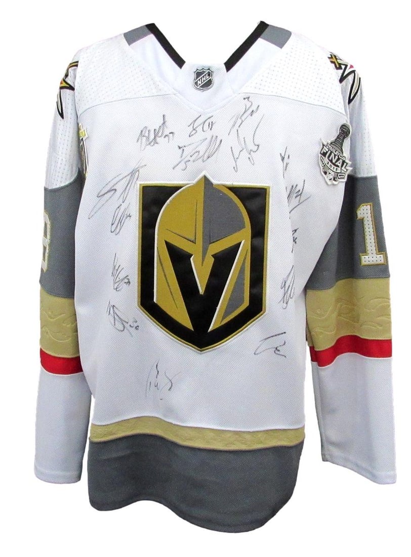 Hockey Jersey Signed by James Neal and 15 Vegas Knights 2018 Stanley Cup Team (1 of 12)