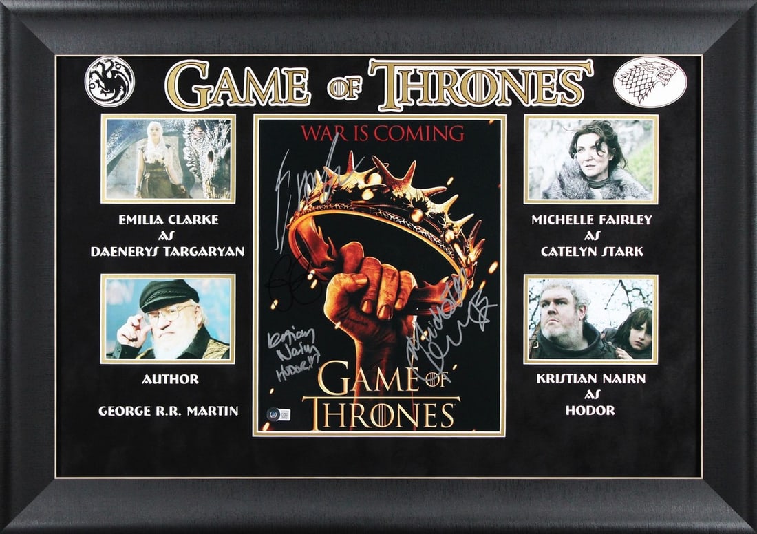 Framed Game of Thrones photo signed by Clarke Martin Fairley Nairn BAS (1 of 3)