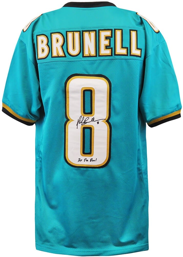 Mark Brunell Signed Teal Football Jersey 3x Pro Bowl with COA (1 of 2)