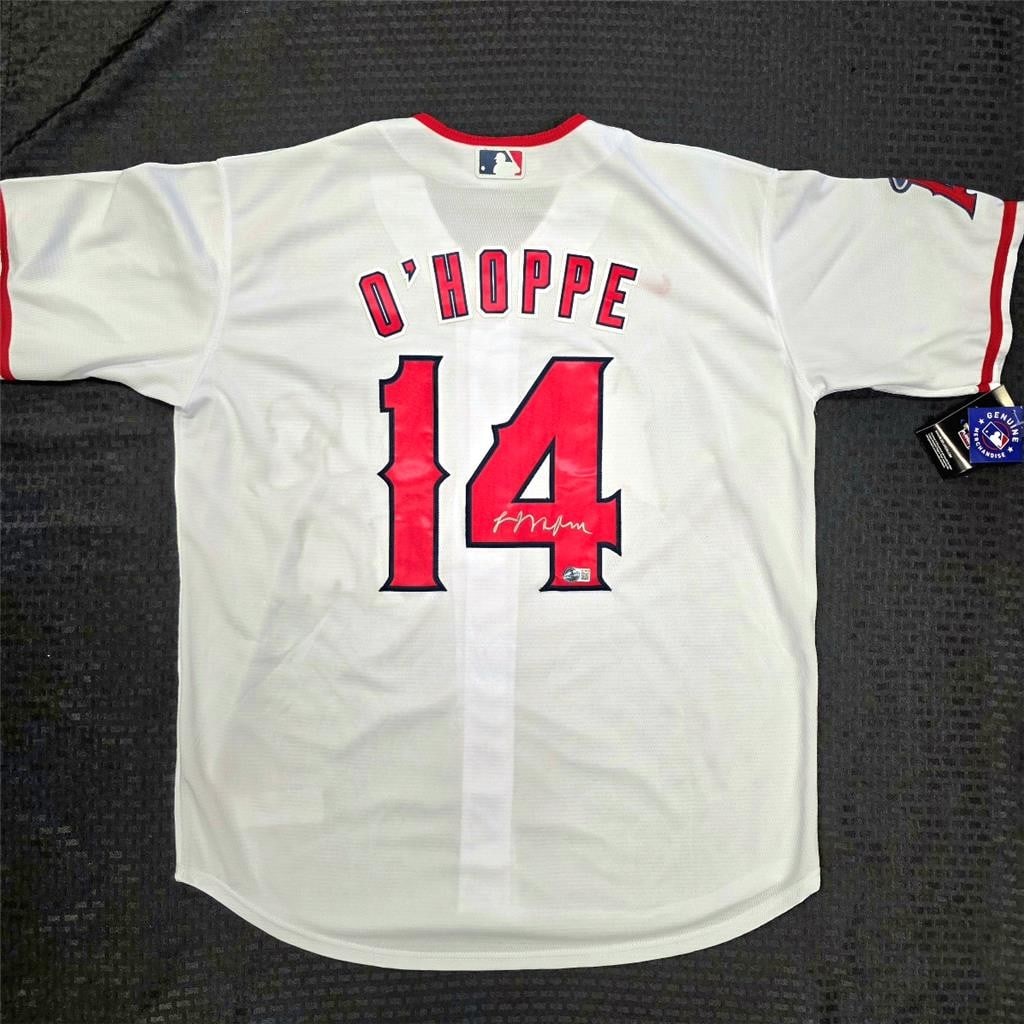 Autographed Los Angeles Angels Jersey Signed by Logan O'Hoppe Beckett BAS: Autographed Los Angeles Angels Jersey Signed by Logan O'Hoppe Beckett BAS This is a pre-owned Los Angeles Angels jersey autographed by Logan O'Hoppe. The authenticity of the autograph is verified by B