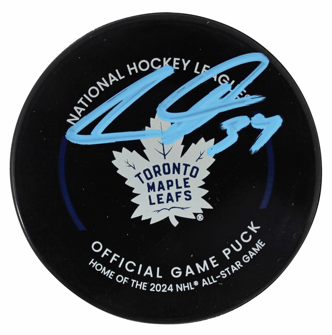 Auston Matthews Signed Toronto Maple Leafs Game Puck Beckett Authenticated (1 of 2)