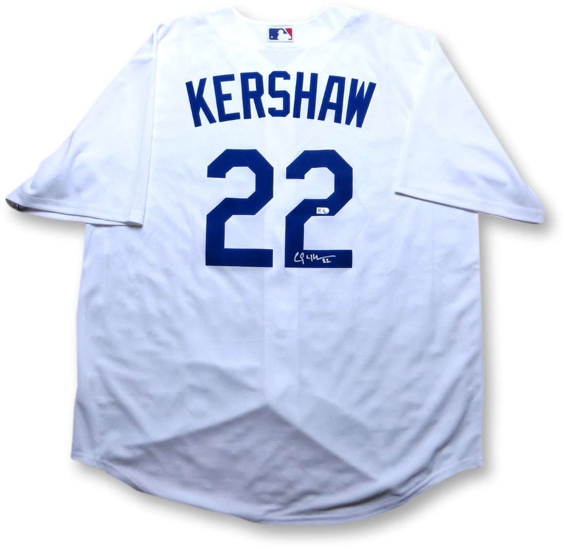 Clayton Kershaw Autographed Los Angeles Dodgers Jersey XL MLB Authenticated: Clayton Kershaw Autographed Los Angeles Dodgers Jersey XL MLB Authenticated Celebrate your admiration for Clayton Kershaw with this authentic Los Angeles Dodgers jersey. This pre-owned jersey features