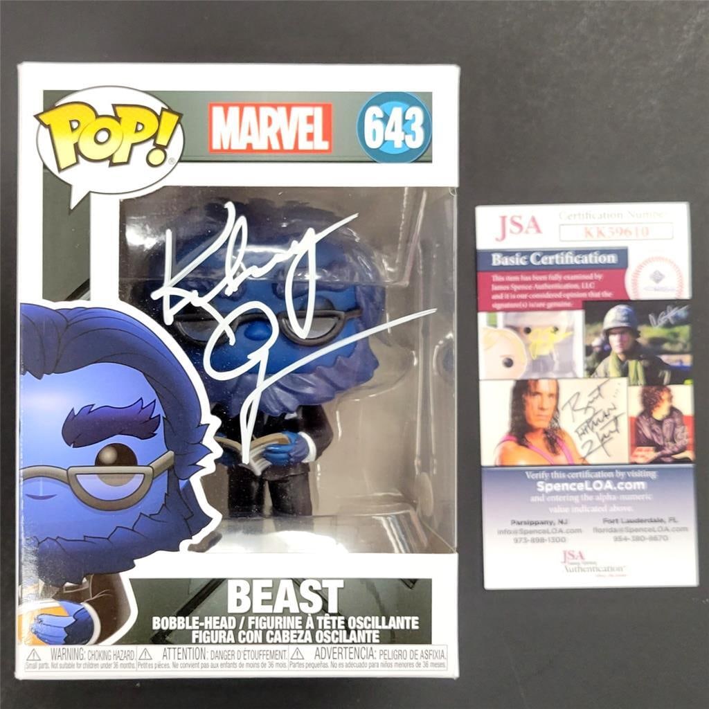 Kelsey Grammer Signed Beast Funko Pop X-Men JSA Authenticated: Kelsey Grammer Signed Beast Funko Pop X-Men JSA Authenticated This signed Funko Pop collectible features Kelsey Grammer's autograph, known for his role as Beast in the X-Men movie franchise. The item 
