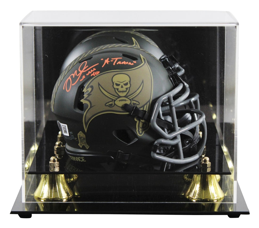 Mike Alstott Signed Buccaneers Mini Helmet A-Train BAS Authenticated (1 of 3)