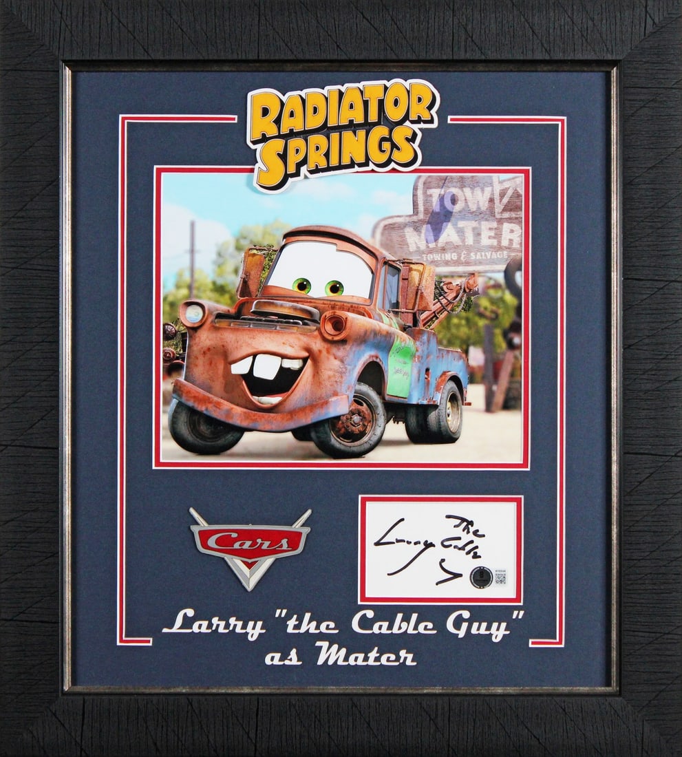 Framed Photograph Signed by Larry The Cable Guy from Cars BAS Authenticated (1 of 2)
