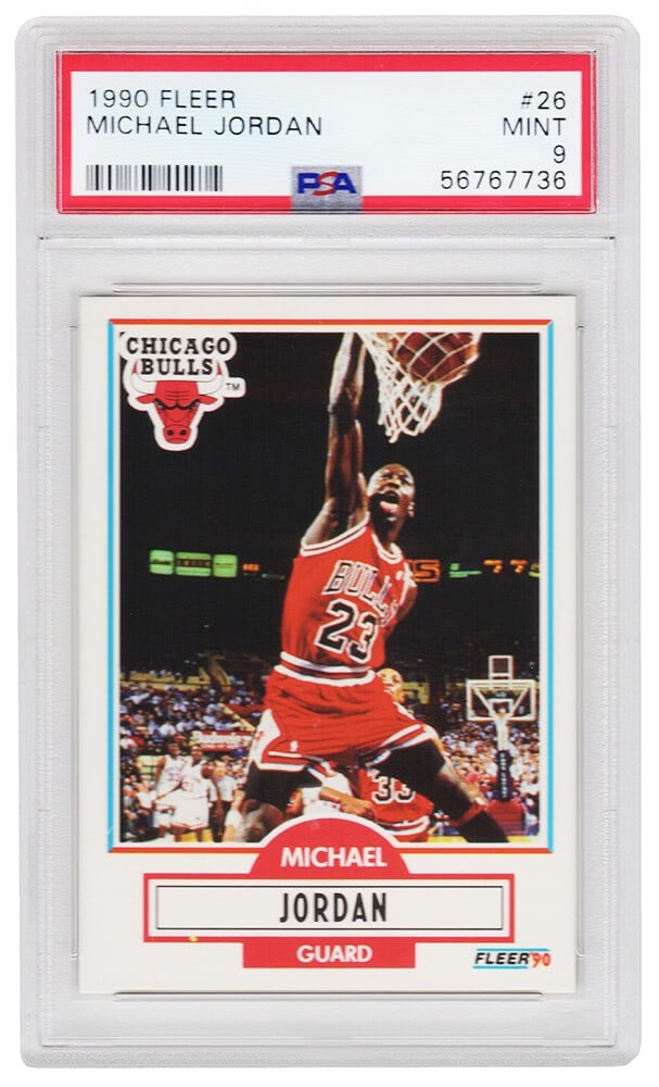 Michael Jordan 1990 Fleer Basketball Card #26 PSA 9 Mint Grade (1 of 2)