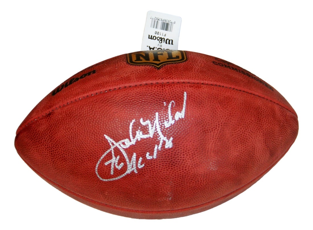 NFL Leather Football Signed by John Niland Dallas Cowboys Beckett Authenticated (1 of 3)