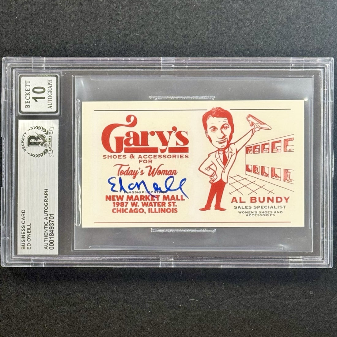 Ed O'Neill Al Bundy Signed Prop Business Card Beckett 10 Married With Children (1 of 2)